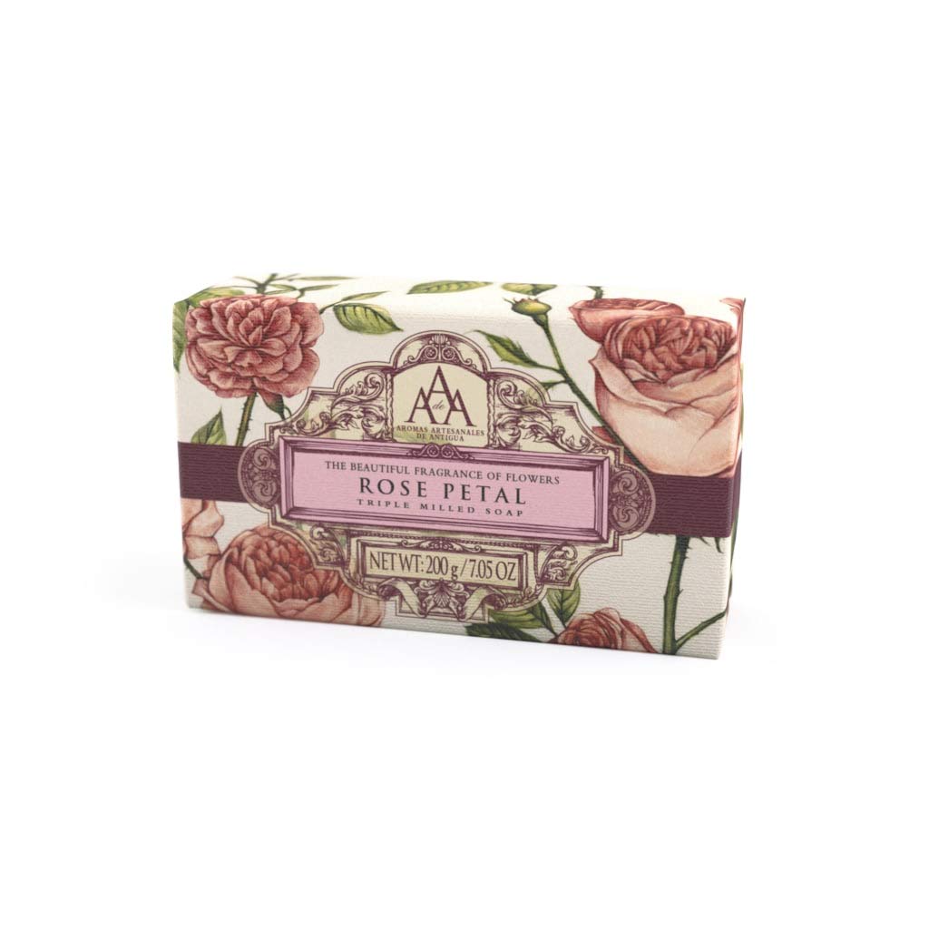 AAA Floral - Triple-Milled Luxury Soap Bar - Rose Petal - 200 g / 7 oz (SLS and Paraben Free)