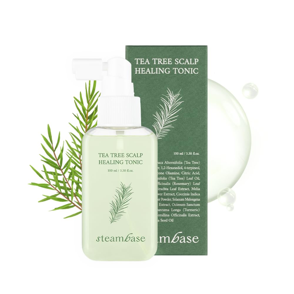 Steambase Tea Tree Scalp Healing Tonic | Relieve Dry, Itchy, And Oily Skin | Hydrating And Nourishing Serum Oil Moisturizer For