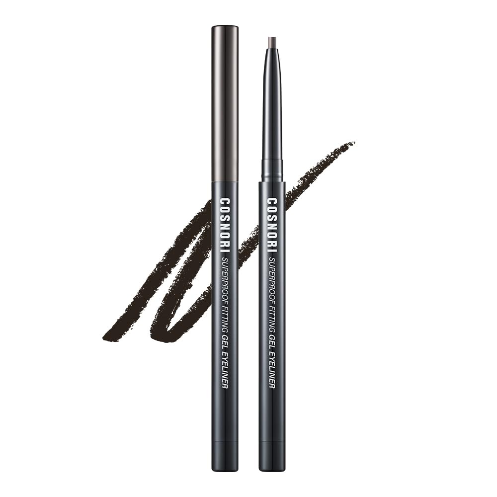 Cosnori Super Proof Fitting Gel Eyeliner 02 Black Brown - Smudge-Proof, Longwear Eyeliner Pencil, Soft Drawing 2Mm Ultra-Slim Pe