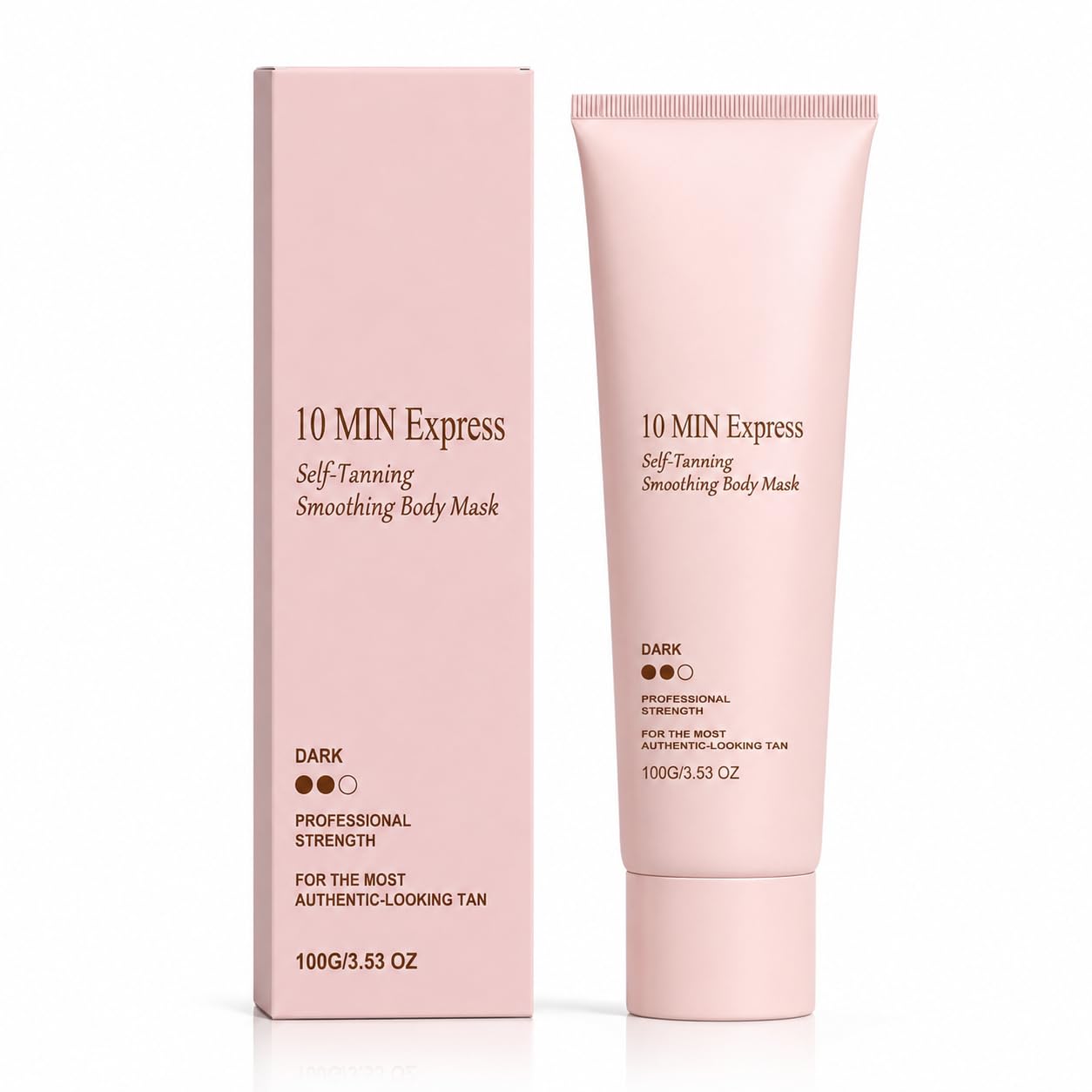10 Min Express Self Tanning Body Mask, Dark Sunless Tanner Cream for Body, Smooth Cream Texture (2Count100g/pcs)