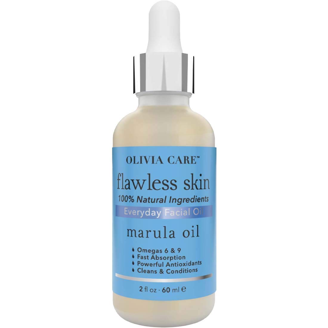 Olivia Care Flawless Essential Facial Oil 100% Natural. Stabilize & Retain Moisture (Marula)