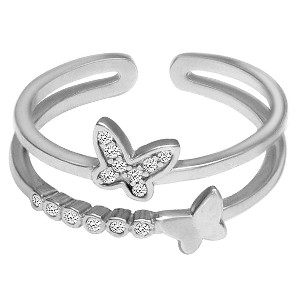 Giva 925 Silver Layered Butterfly Ring, Adjustable | Gifts For Girlfriend, Gifts For Women And Girls | With Certificate Of Authe