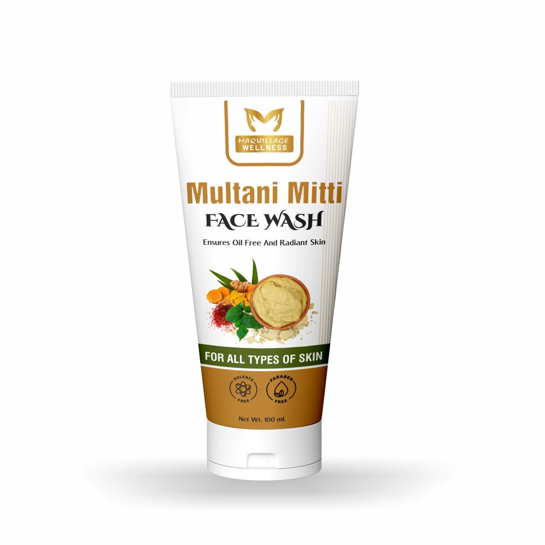 Maquillage Wellness Multani Mitti Face Wash With Kesar Extract & Turmeric Extract Suitable For All Skin (100 Ml)