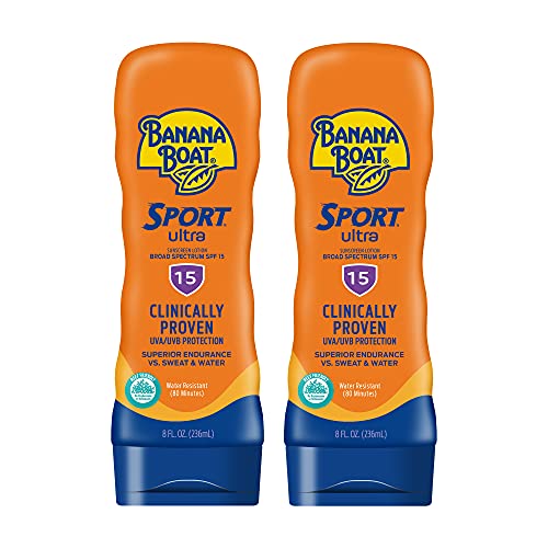 Banana Boat Sport Ultra, Reef Friendly, Broad Spectrum Sunscreen Lotion, Spf 15, 8Oz. - Twin Pack