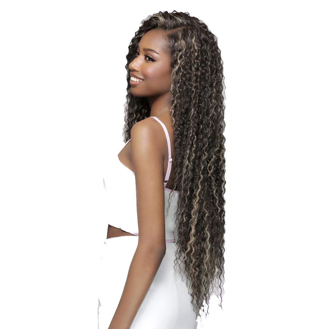 BOBBI BOSS Human Hair Blend HD Lace Front Wig Miss Origin Glueless 13X6 MOGL302 Araceli (Off Black 1B)