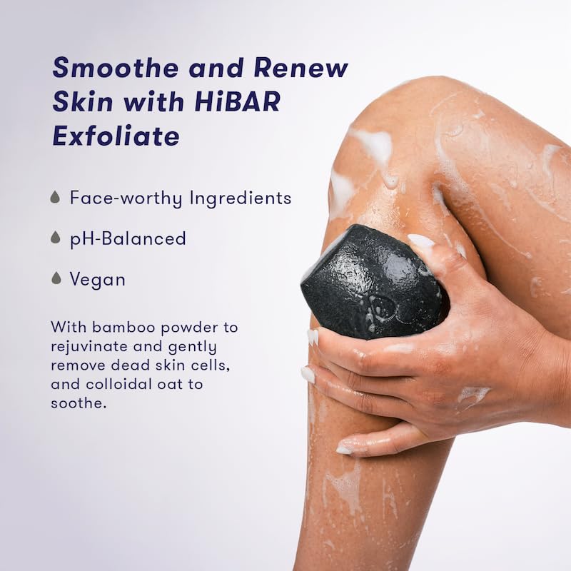 HIBAR - Clarify Solid Body Wash Bar - Detoxify & Purify - With Activated Charcoal & Salicylic Acid - Daily Use & Sensitive Skin