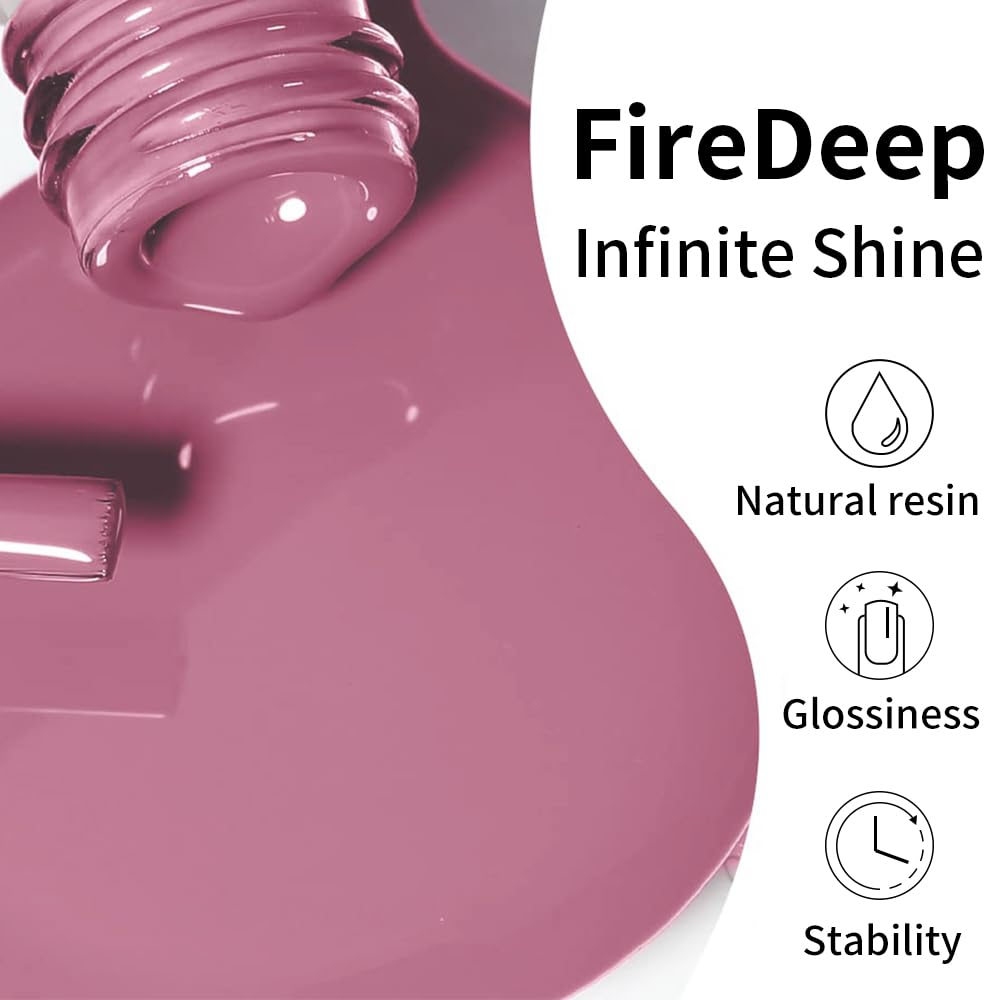 Firedeep Light Purple Gel Nail Polish, 0.54 Fl Oz Large Bottle Pink Purple Gel Polish Mauve Neutral Color Manicure Salon Uv/Led