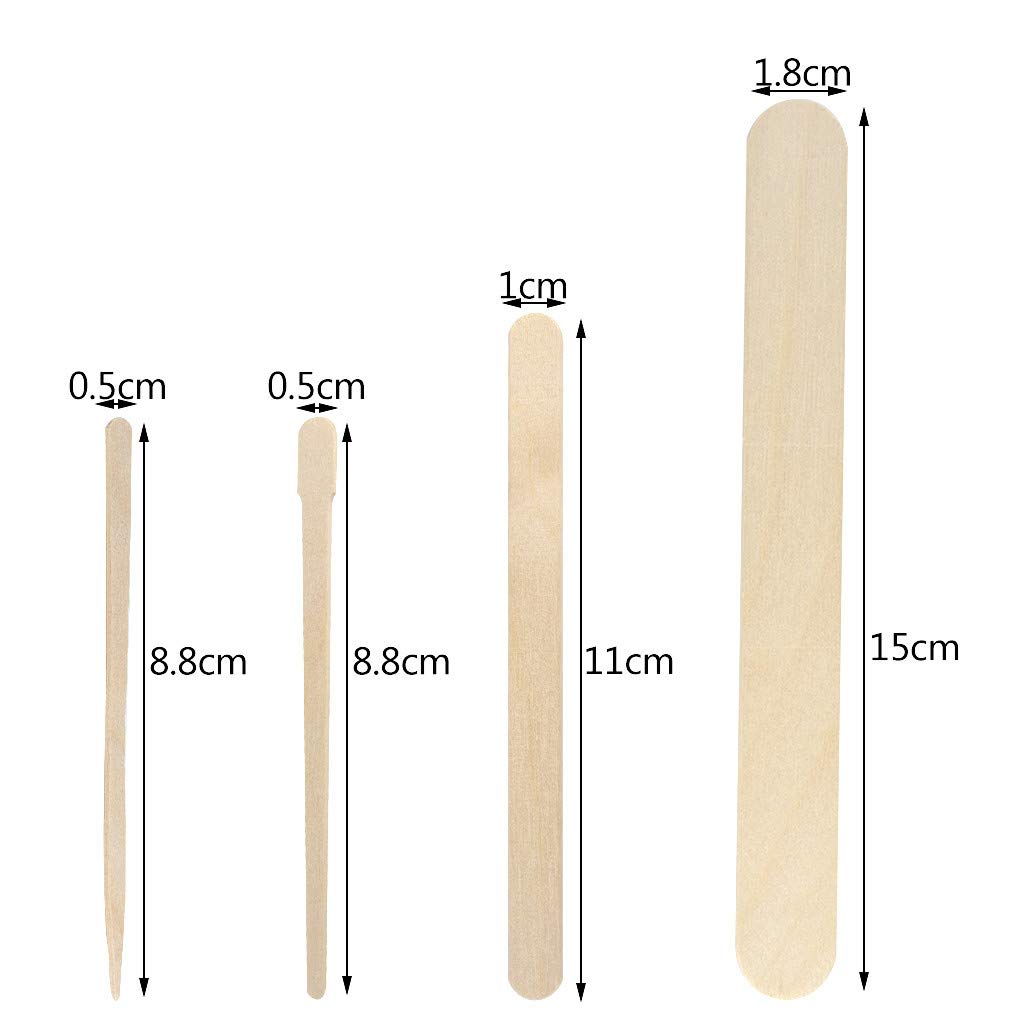 Yolyoo 400Pcs Wooden Wax Sticks Wax Spatulas Wax Applicator Craft Sticks For Hair Eyebrow Removal (400 Piece Assortment)