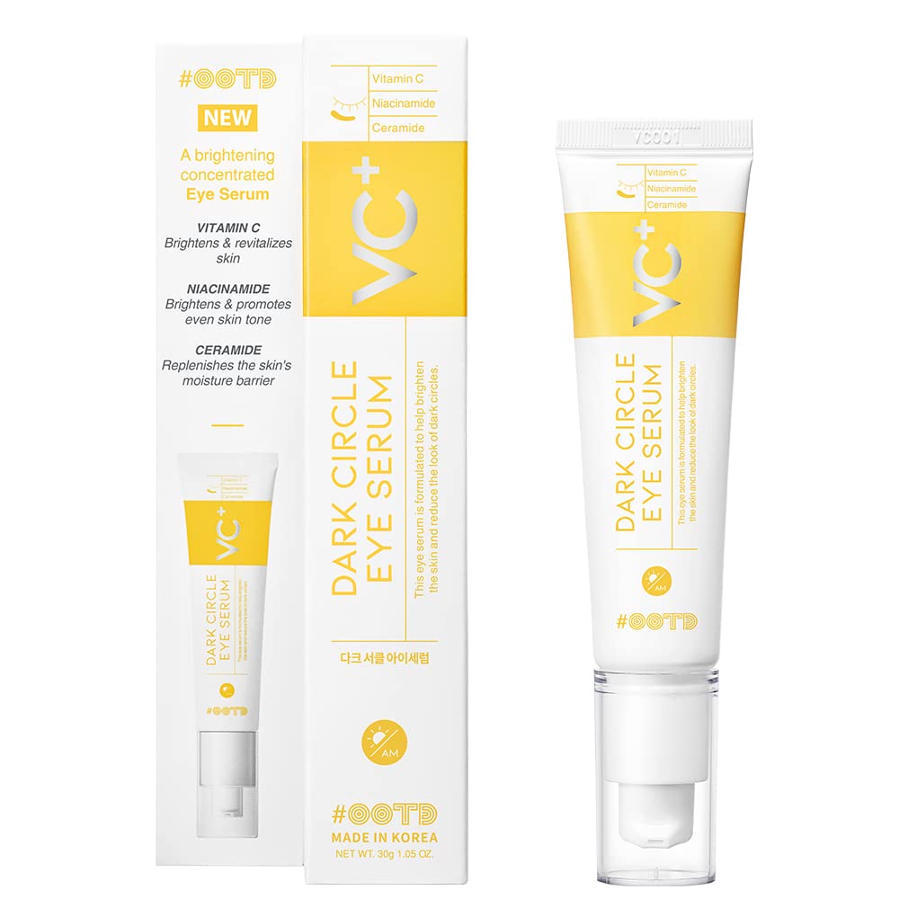 Dark Circle Remover Eye Serum, Eye Bags Treatment for Men and Women, Vitamin C, Niacinamide, Ceramide, Vegan Under Eye Treatment