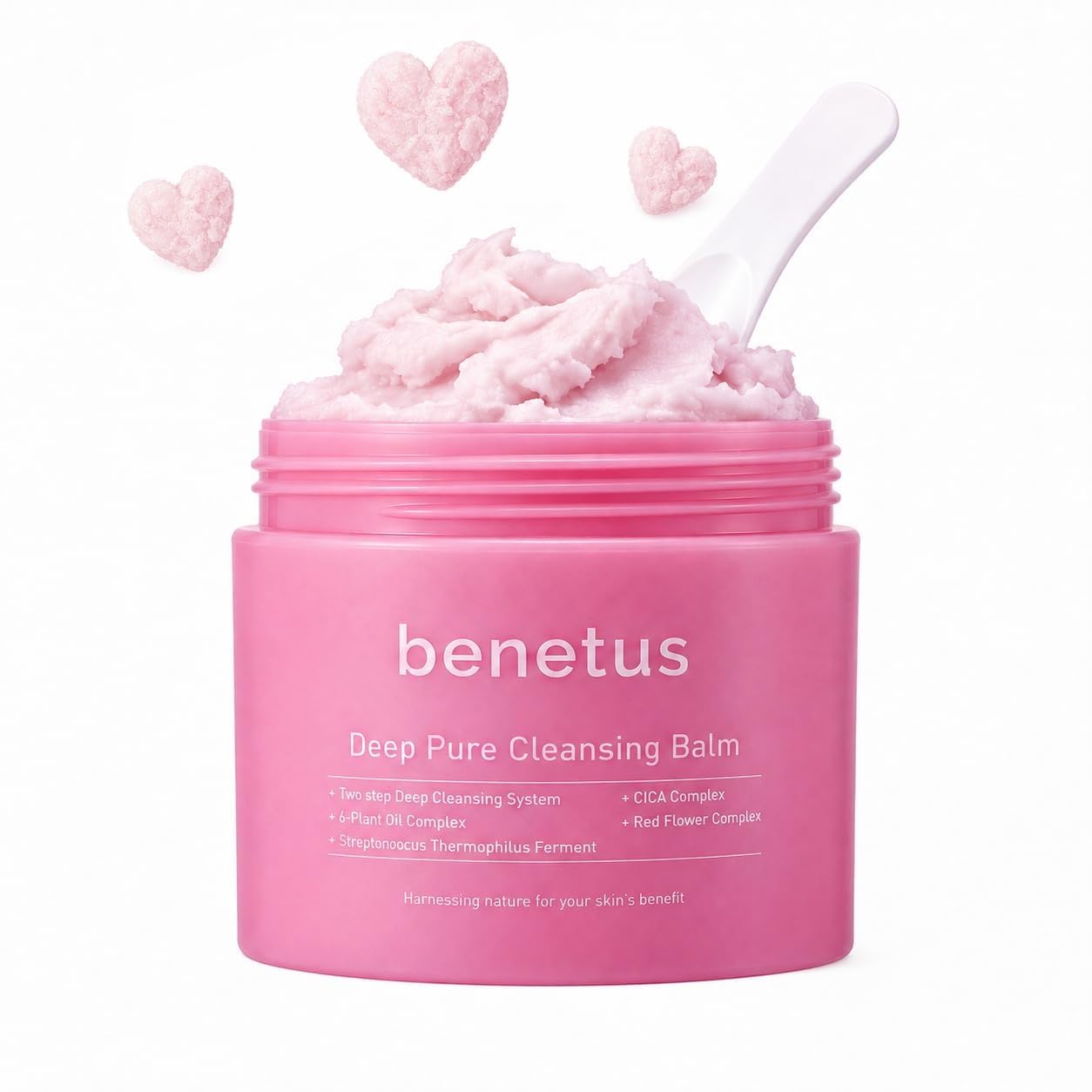 benetus Deep Pure Cleansing Balm, Makeup Remover Balm, Melting Balm for Waterproof Mascara, Sunscreen & Long-Wear Makeup, CICA, 