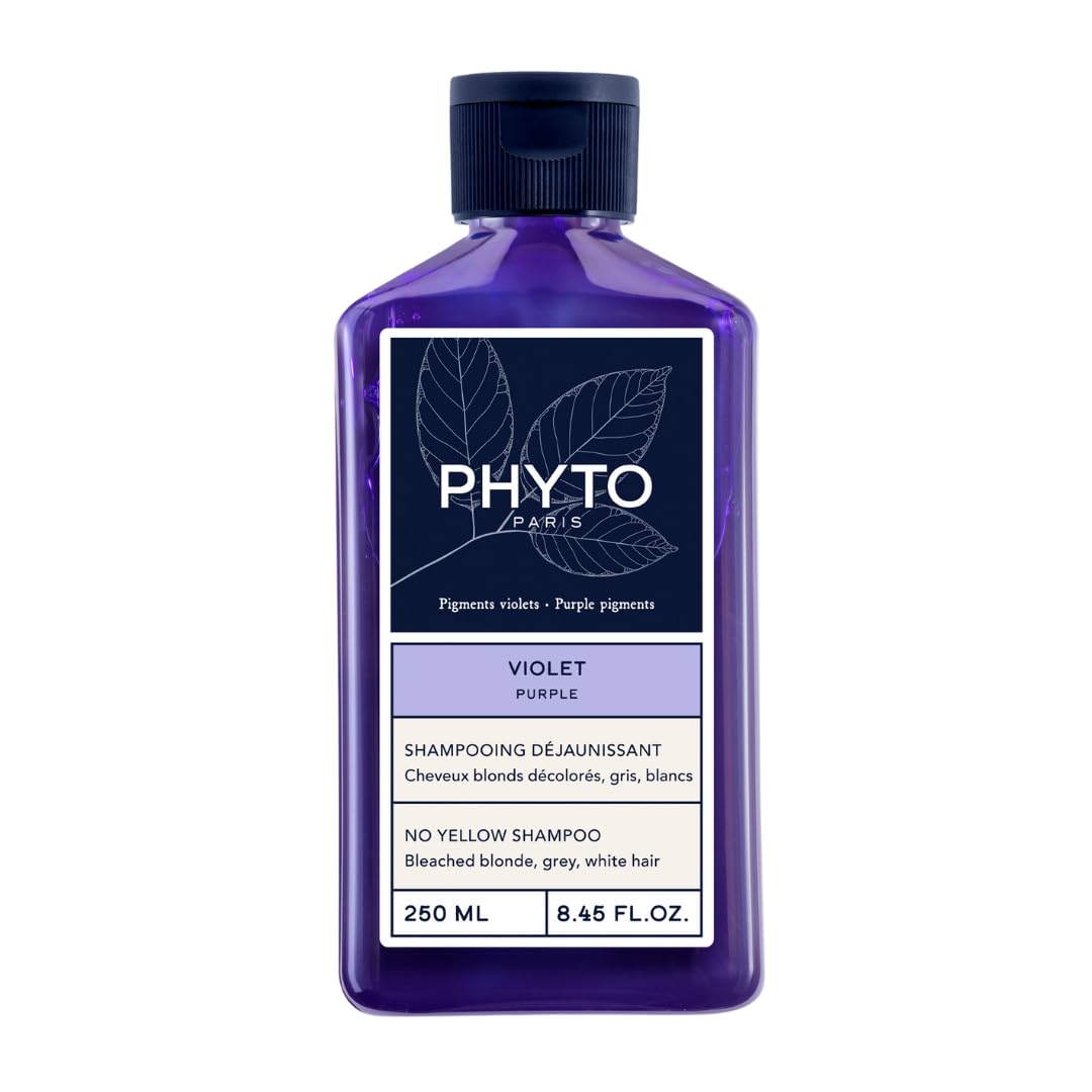 Phyto Purple No Yellow Shampoo - Colour Depositing Purple Shampoo, Anti Brass Toning Shampoo Neutralizes Yellow Tones and Enhanc