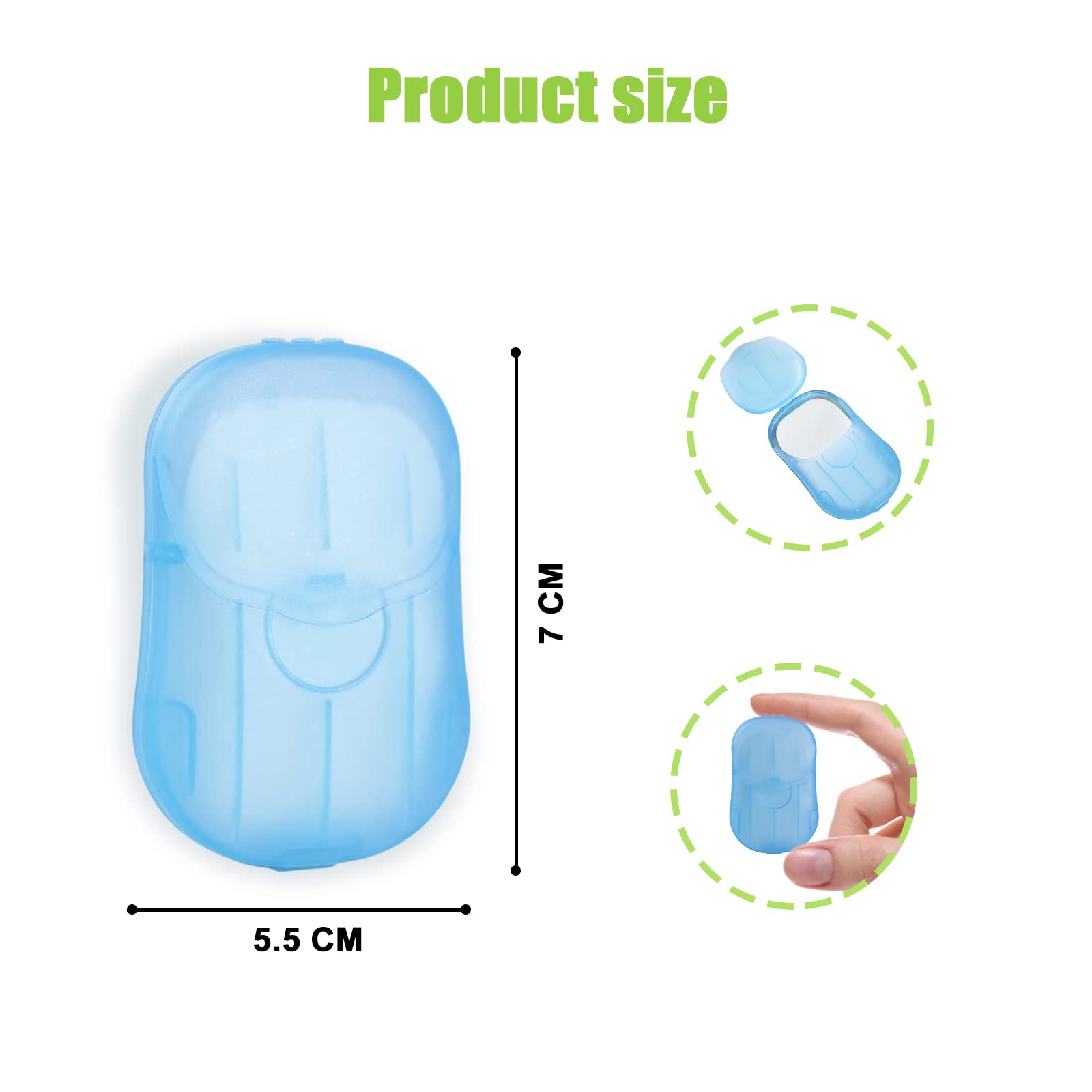 Tivansi Pack Of 12 Sets Travel Camping Hiking Washing Hand Bath Toiletry Sheets Paper Soap Slide Foaming Box (Color May Vary)