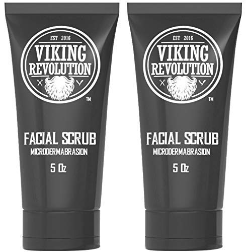 Viking Revolution Microdermabrasion Face Scrub for Men - Facial cleanser for Skin Exfoliating, Deep cleansing, Removing Blackhea