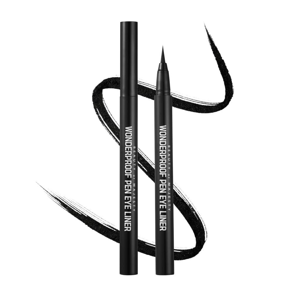 Bom Cosmetics Wonderproof Pen Eyeliner #01 Wonder Black 0.5G Liquid Eyeliner With Thin Tip For A Clear Coloration, Water & Oil P