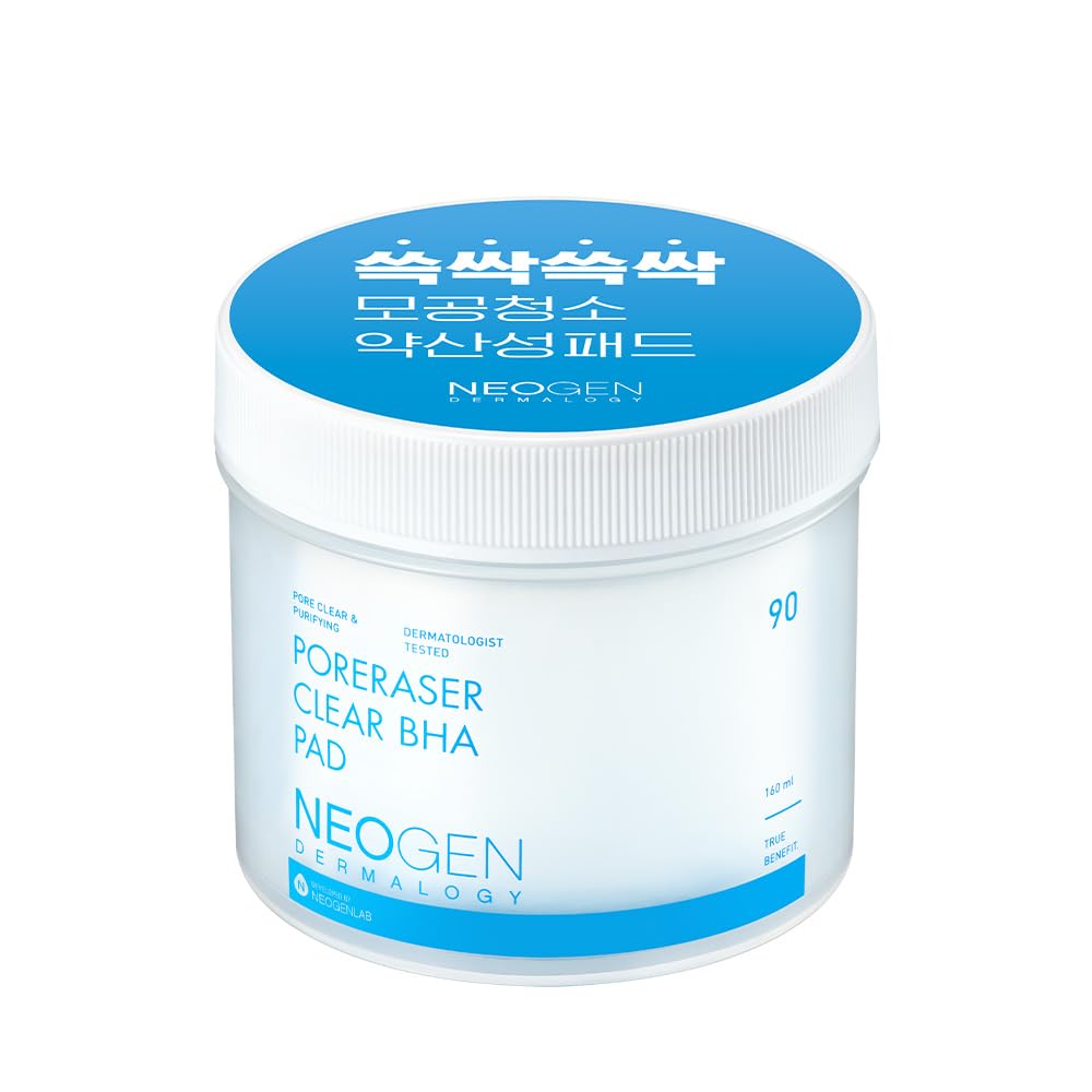 DERMALOGY by NEOGENLAB Poreraser Clear BHA Pad (90 pads) - Facial Exfoliant for Skin Resurfacing & Blackheads & Enlarged Pores w