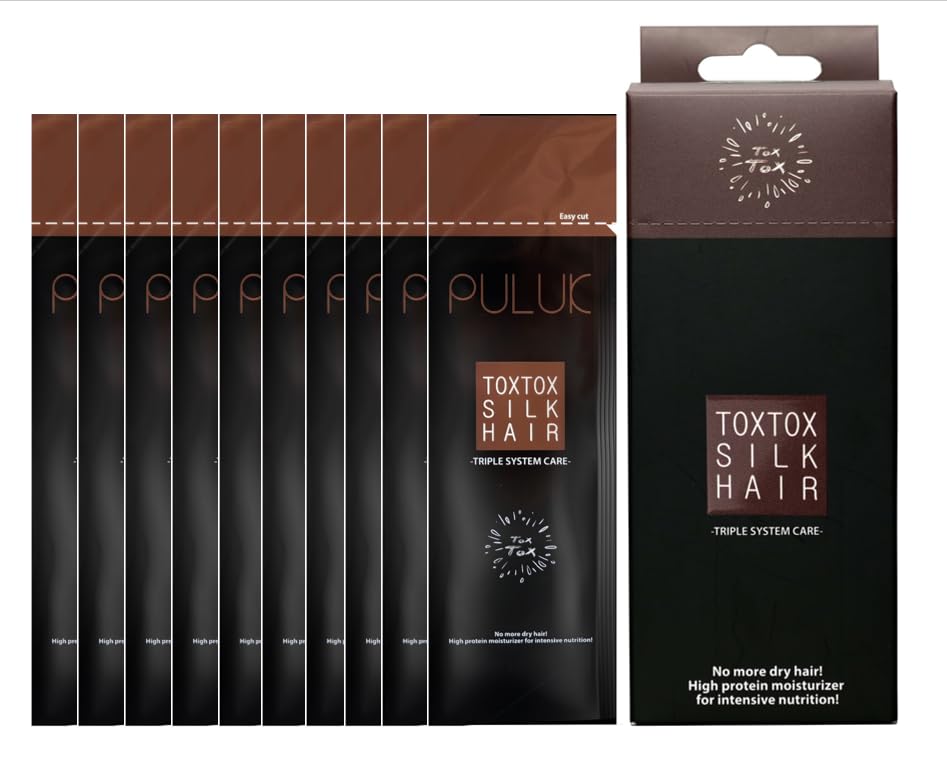 PULUK TOXTOX Silk Hair Treatment  Triple Care System for Scalp, Pores & Hair  10ml x 10 Sachets  LiquidtoCream Formula with