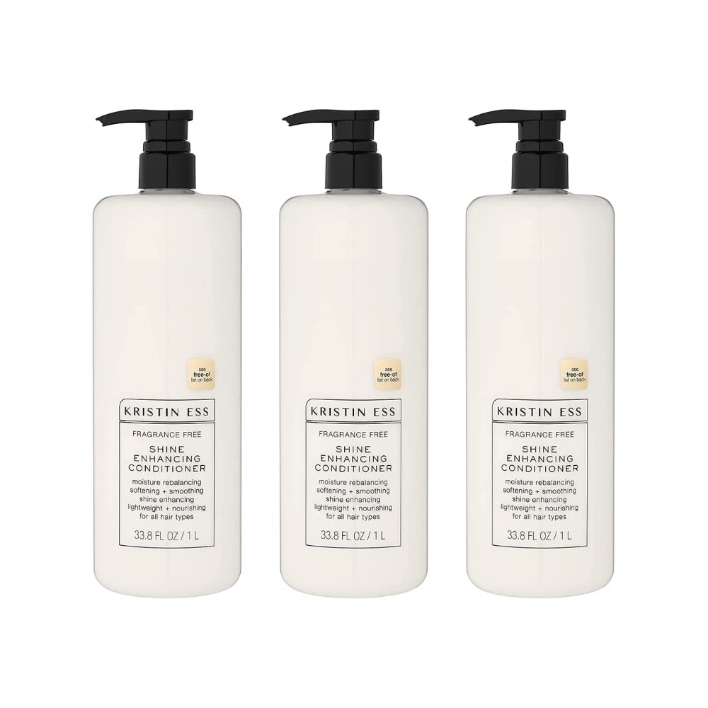 Kristin Ess Fragrance Free Shine Enhancing Conditioner 33.8 Fl Oz (Pack of 3)