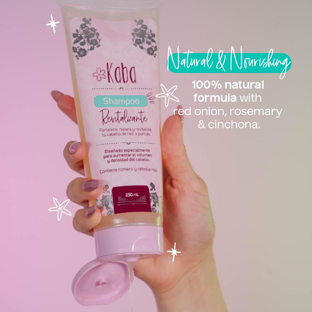 D'Luchi Kaba Revitalizing Shampoo with Red Onion & Rosemary for Thicker, Fuller, Stronger and Healthier Hair, Free of Sulfates,