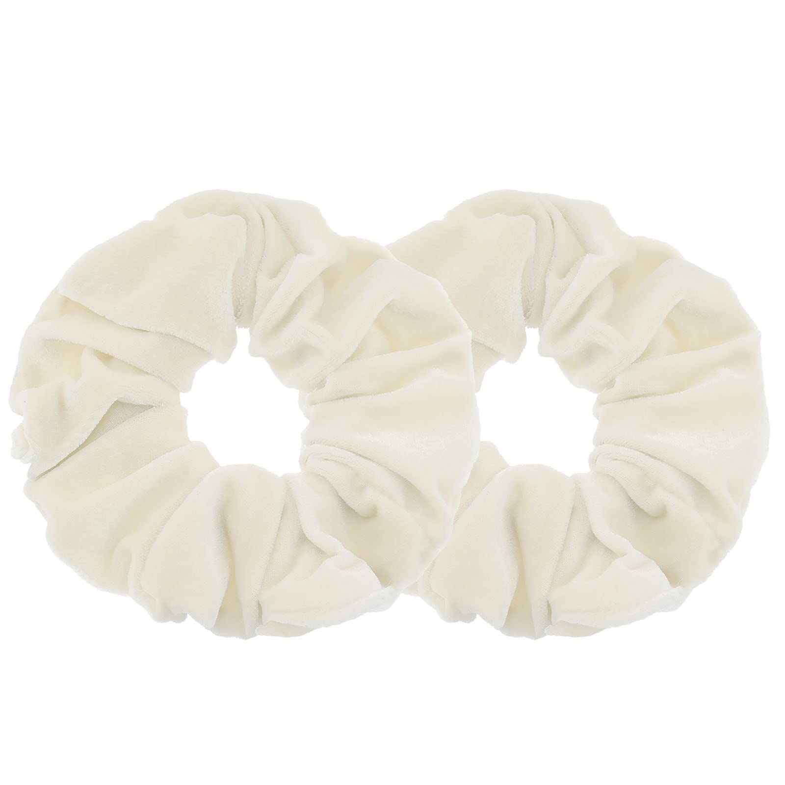 2 Pcs Large Size Beige Color Scrunchies For Thick Hair Women Girls ' Hair Ties Hair Accessories