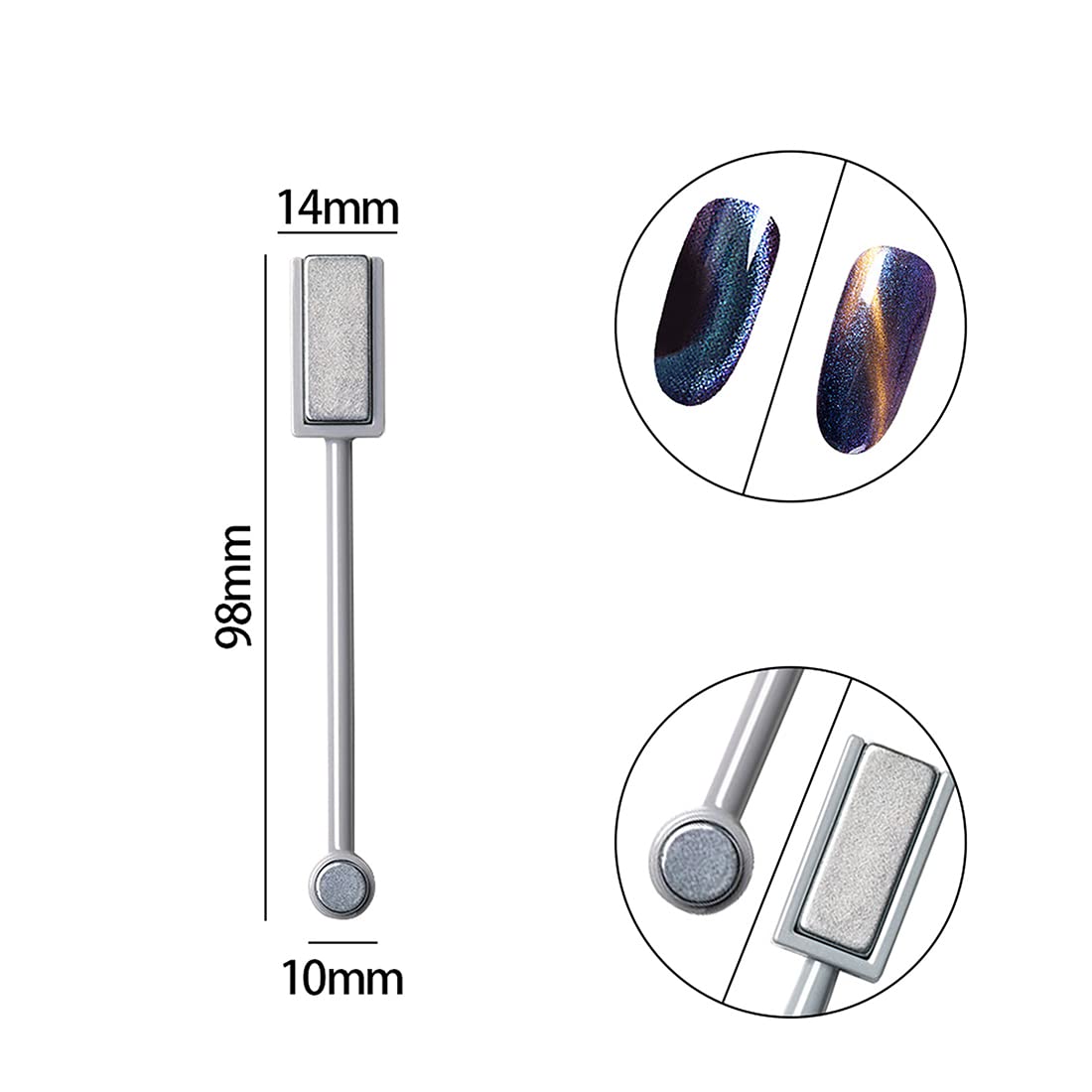 Xeaohesy 15 Pieces Nail Magnet Tool Set Magnet Plate Wand Board Magnetic Pen Stripe Nail Magnet Double Ended Magnet Wand Magnet