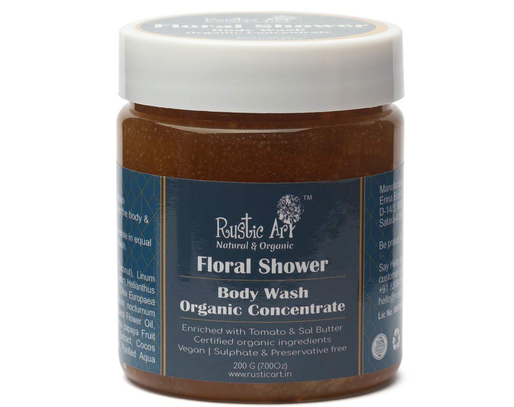 Rustic Art Floral Shower Body Wash Concentrate | Gentle Fruit & Floral Blend | Sulphate And Paraben Free | Smooth, Bright, Refre