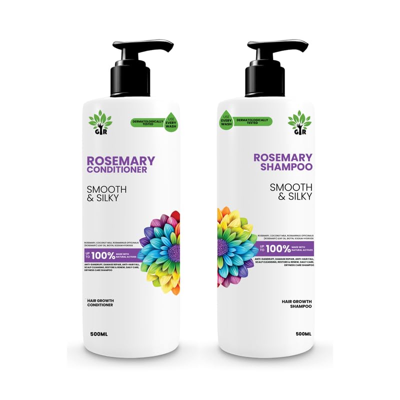 Gir Rosemary Anti Hairfall Regime Combo With 3% Redensyl Serum, Shampoo  500Ml & Conditioner  250Ml L Reduces Hair Fall & Smoo