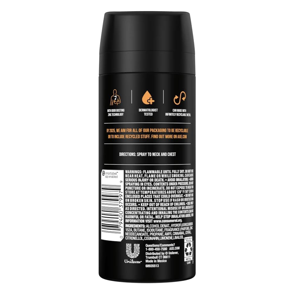 AXE Dark Temptation Deodorant Body Spray, 4 oz (113 g) (Bundle of 6)