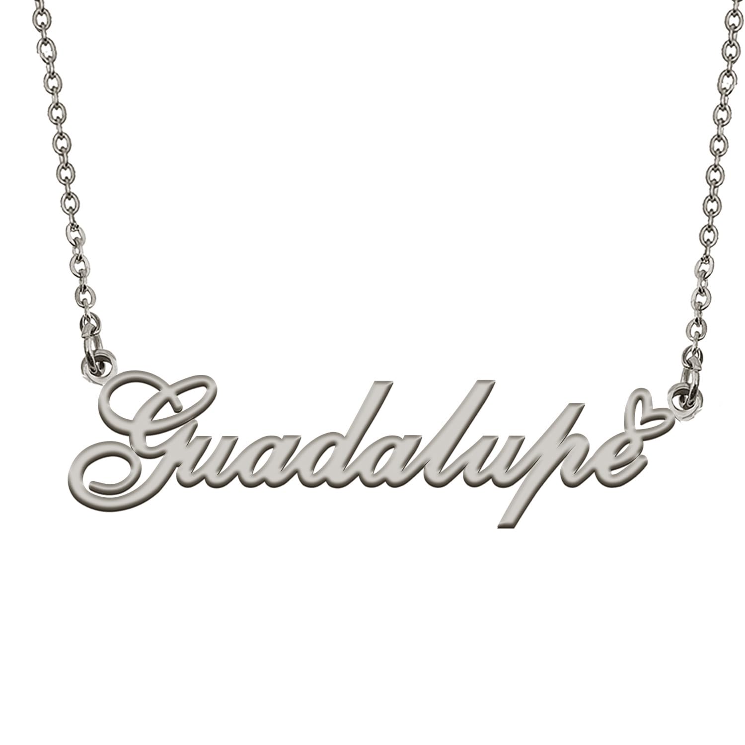 HUAN XUN Silver Pendant Name Necklace Customized Personalized Jewelry Gifts for My Best Friend Guadalupe Birthday Gift