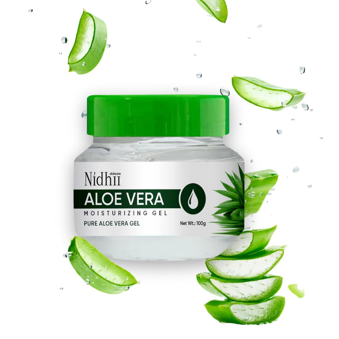 Nidhi Skincare Pure Aloe Vera Moisturizing Gel | For Face, Body & Scalp | Natural Herbal Extracts With Neem, Tulsi, Mulethi, Tur
