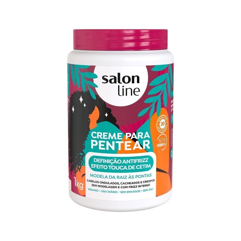 Salon Line - Linha Creme para Pentear - Definicao Antifrizz 1000 Gr - (Combing Cream - Anti-Frizz Definition Net 35.27 Oz)