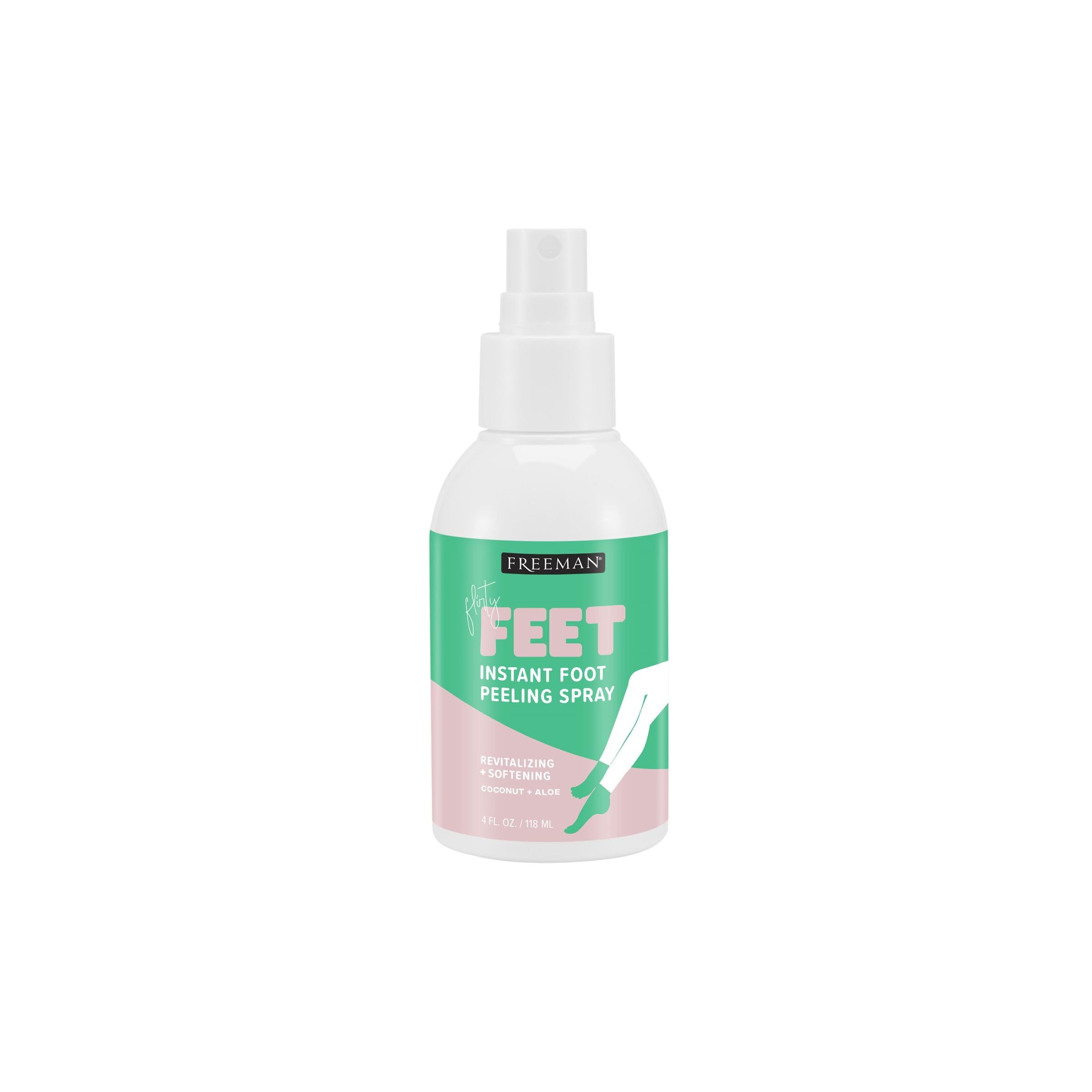 Freeman Flirty Feet Coconut & Aloe Foot Peeling Spray, 4 fl. oz., Softening Exfoliator, Cruelty-Free, White