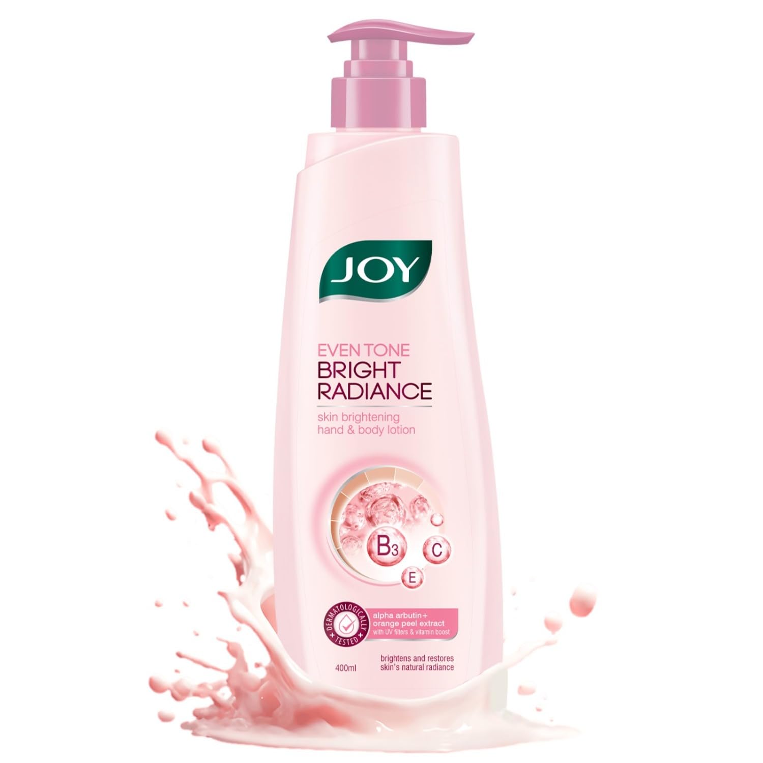 Joy Even Tone Bright Radiance Brightening Summer Body Lotion 400Ml | With Niacinamide & Alpha Arbutin | Removes Tan, Dark Spots 