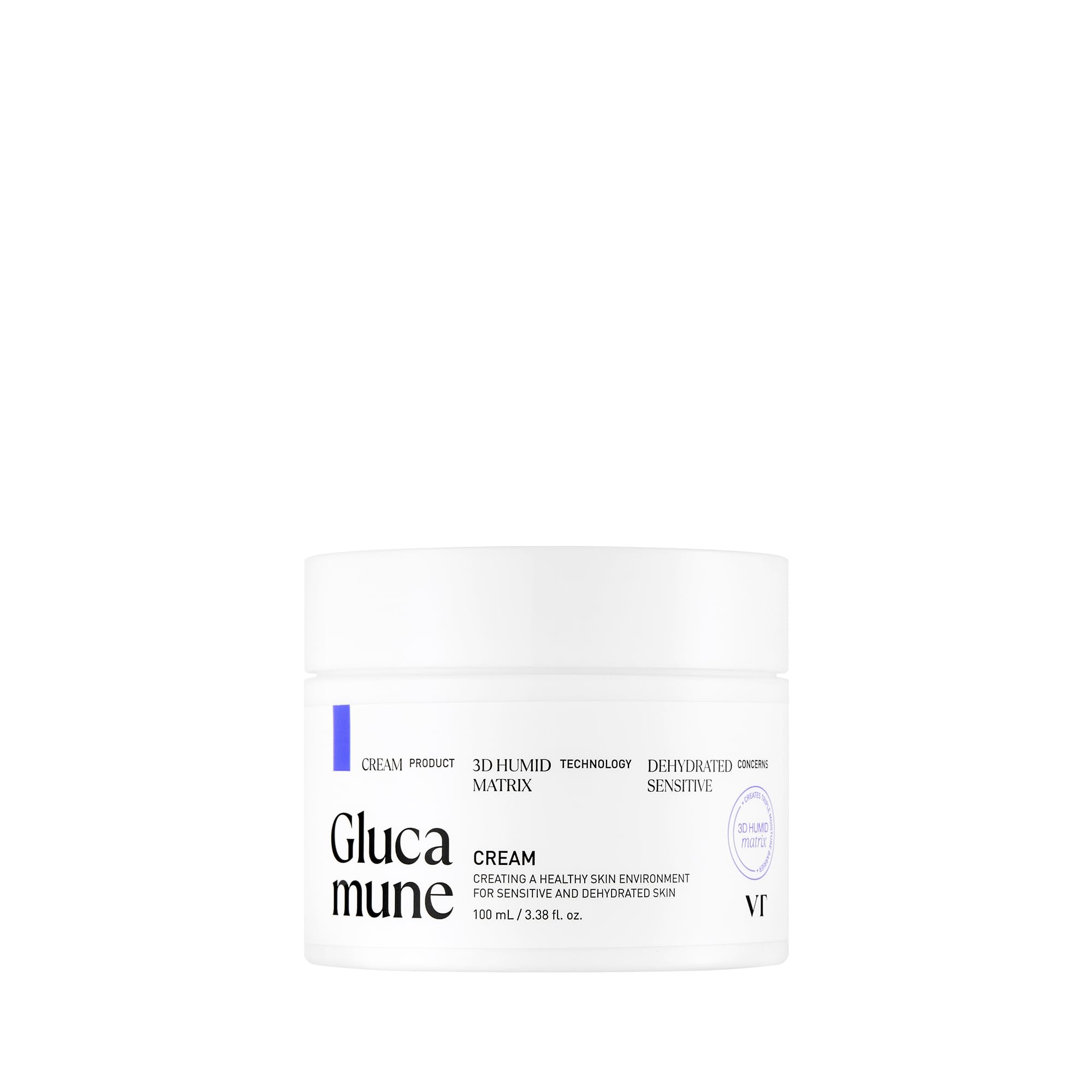 VT COSMETICS Glucamune Cream, Soothing&Calming, Light-weight Cream, Vegan mucin for All Skin Types (3.38 fl Oz/100ml)