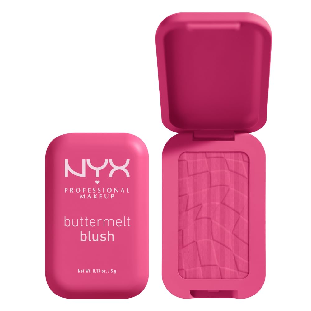 NYX PROFESSIONAL MAKEUP Buttermelt Powder Blush, Fade and TransferResistant Blush, Up to 12HR Make Up Wear, Vegan Formula  But