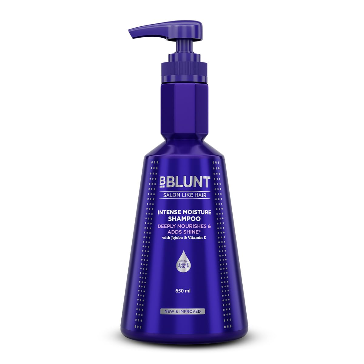 BBLUNT Intense Moisture Shampoo with Jojoba and Vitamin E for Dry & Frizzy Hair - 650 ml