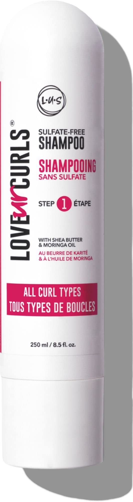Love Ur Curls LUS Brands Shampoo for Curly, Wavy, Kinky-Coily Hair, 8.5 oz - Sulfate-Free Gentle, Moisturizing Shampoo - Hair Ca