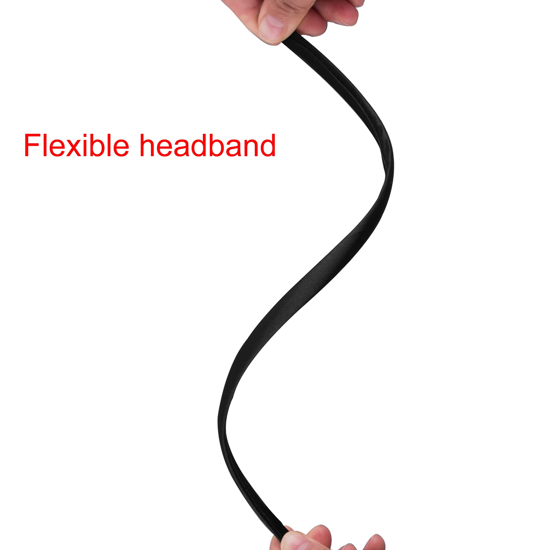 Duufin 30 Pieces Black Satin Craft Headbands - Thin, Plain, And Covered, 1Cm Diy Headbands For Girls And Women