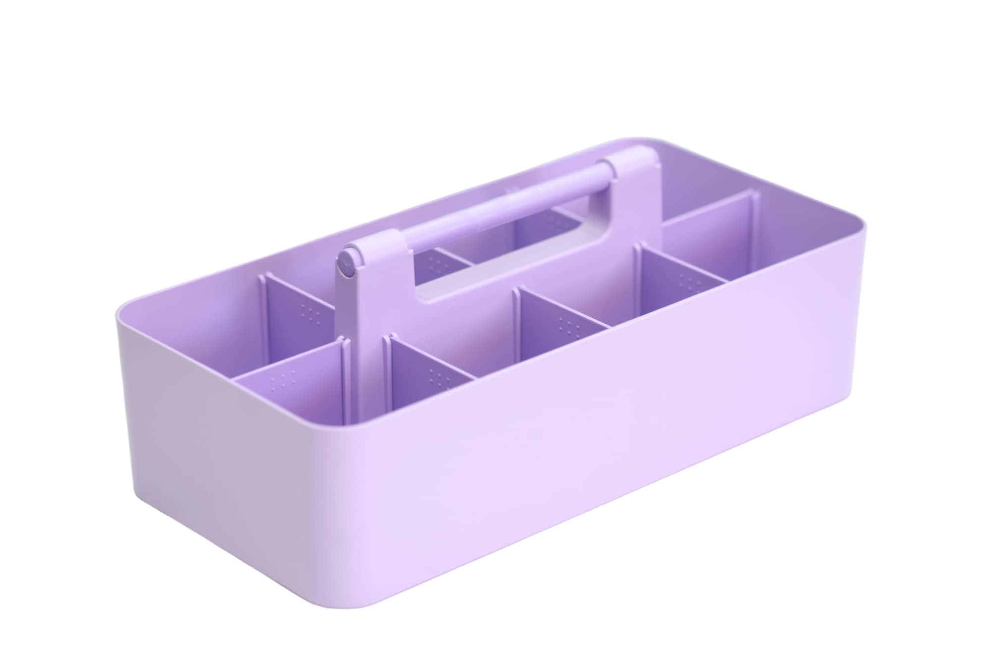Enjoy Organizer Plastic Portable Makeup Caddy Tote Divided Basket Bin With Handle, For Bathroom Storage - Holds Blush Makeup Bru