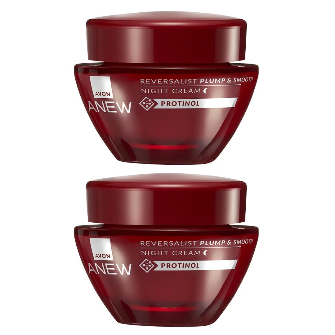 AVON Anew Reversalist Plump & Smooth Night Cream with Protinol, AntiAging Face Moisturizer, Overnight Hydration, 1.7 fl oz, Pac