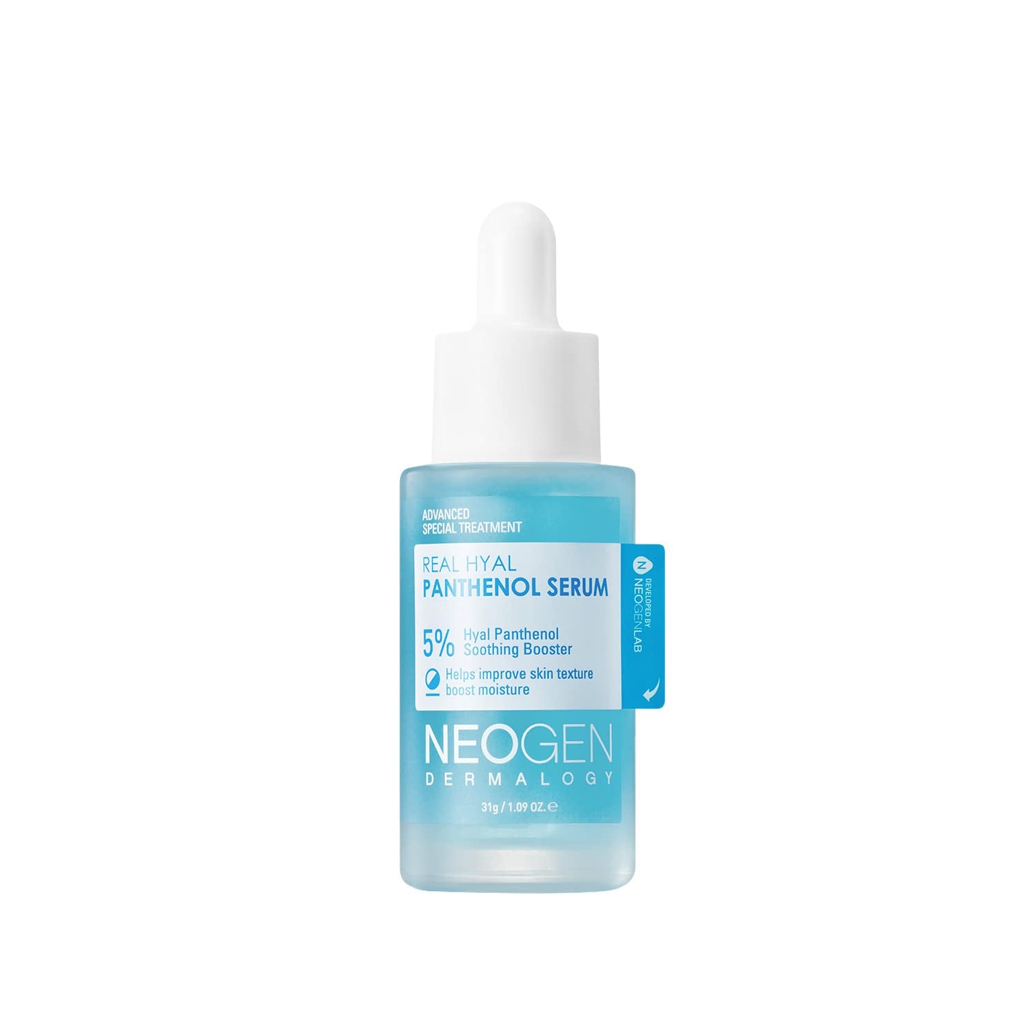 DERMALOGY by NEOGEN Real Hyal Panthenol Serum for Face with Panthenol for Instant Hydration, 8 Types of Hyaluronic Acid for Skin