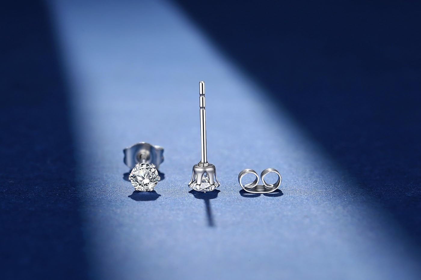 FOSIR 10 Pairs 3mm Tiny Women 's Stainless Steel Round Clear Cubic Zirconia Stud Earrings (Surgical Steel)