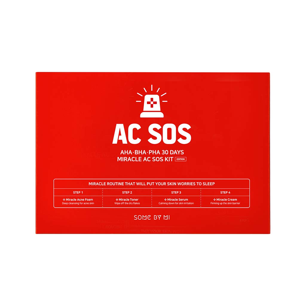 Some By Mi Aha Bha Pha 30 Days Miracle Ac Sos Kit/Clear Foam 1.01Oz, Toner 1.01Oz, Serum 0.33Oz, Cream 0.7Oz / Strengthen Skin B