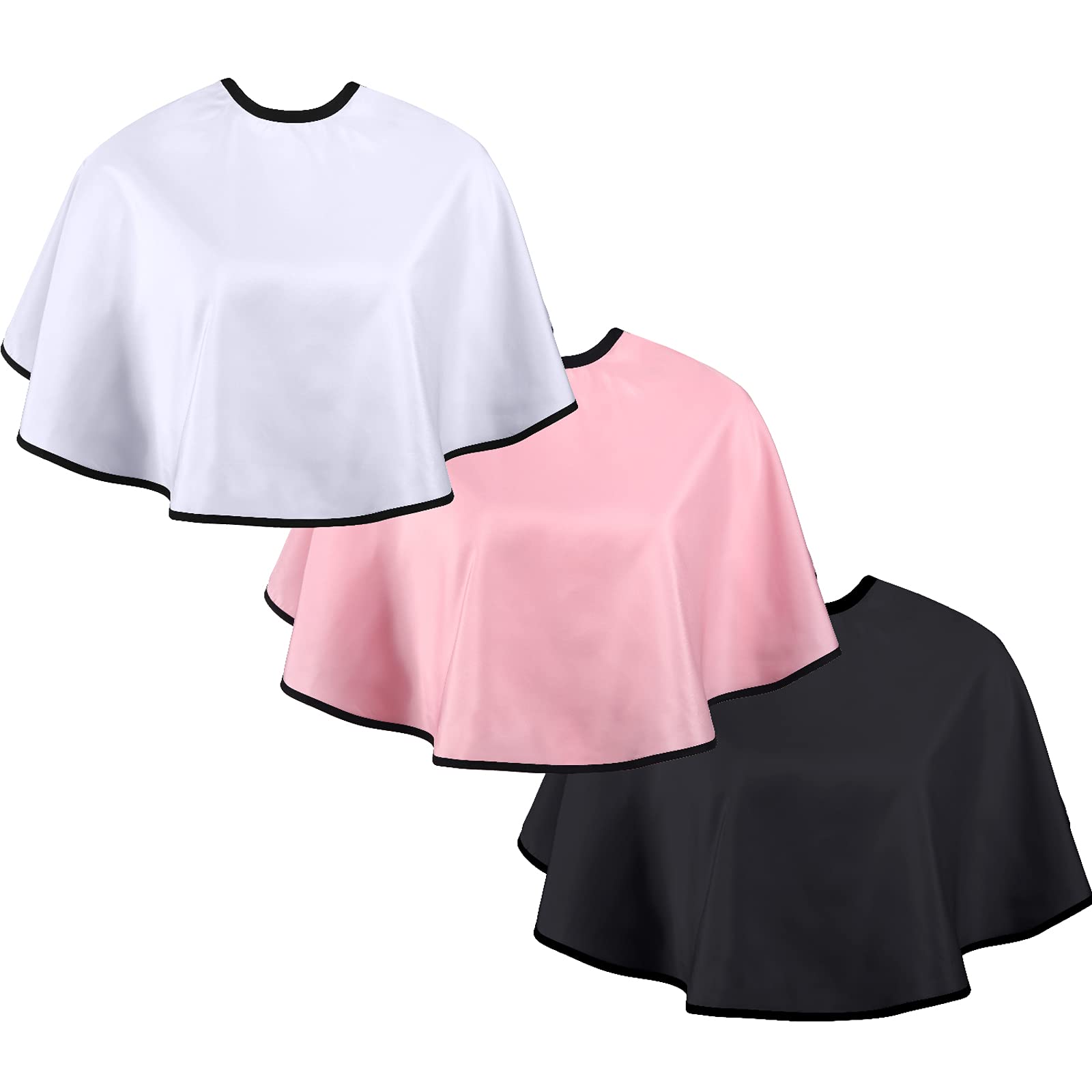 3 Pieces Makeup Capes For Clients Makeup Bibs Comb-Out Beard Aprons Hair Dye Aprons Styling Shampoo Capes Hair Salon Shorty Cape
