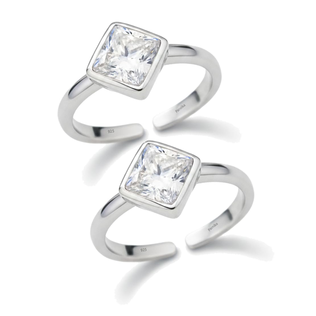 Parnika (Formerly Mj 925 Solitaire Cz Silver Toe Rings In Pure 92.5 Sterling Silver For Women | Chandi Bichiya | Gift For Women 