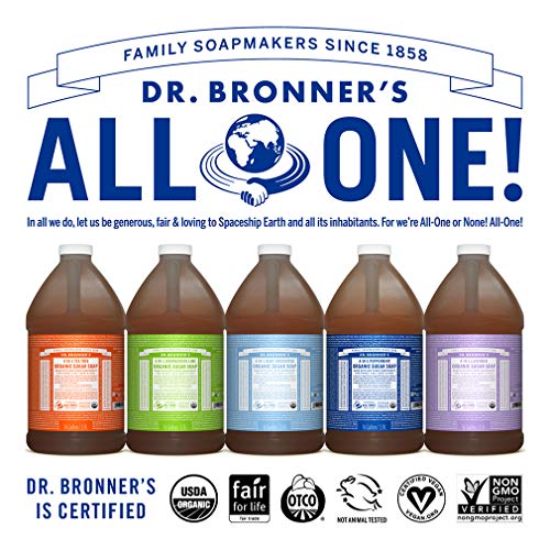 Dr BronnerAs - Organic Sugar Soap (Lavender, 64 Ounce) - Made with Organic Oils, Sugar and Shikakai Powder, 4-in-1 Uses: Hands,