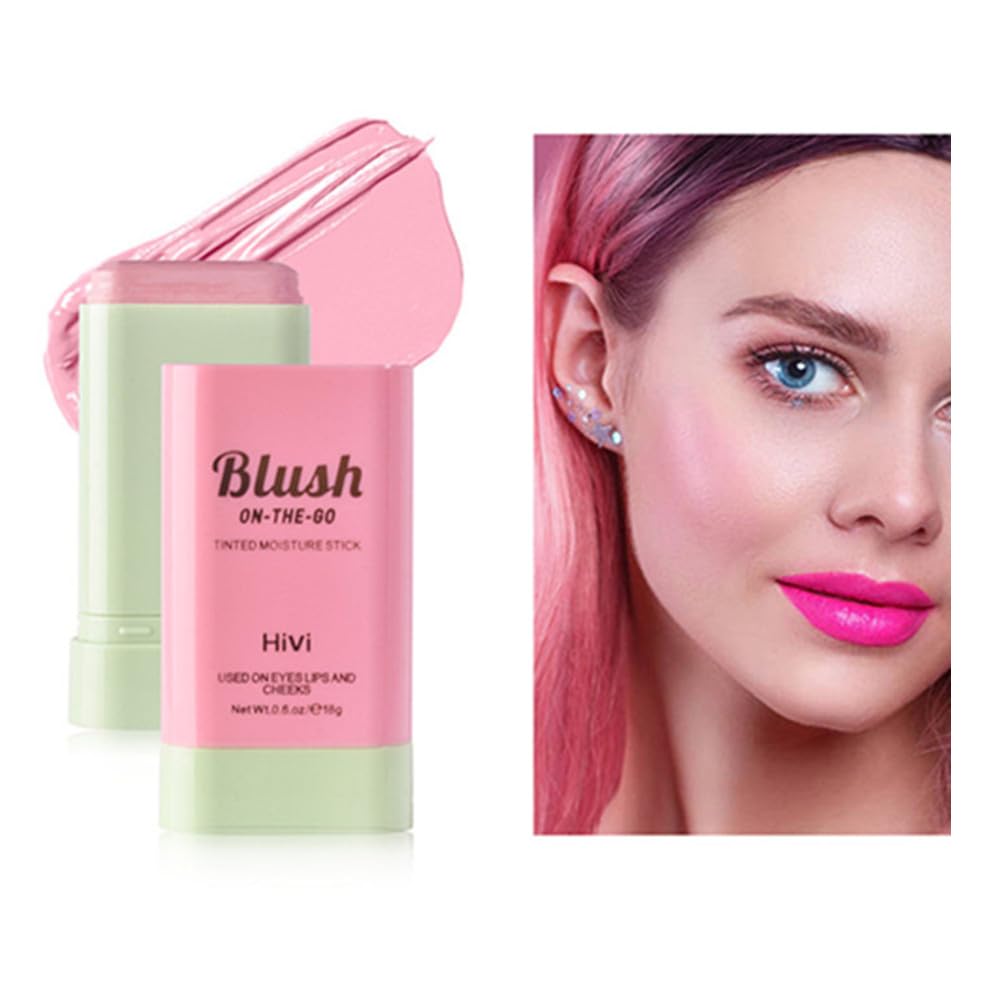 Lamuseland Cream Blush Stick, Multi Use Waterproof Natural Face Blush, Moisturize, Long-Lasting, Pigmented & Blendable, Matte Ma