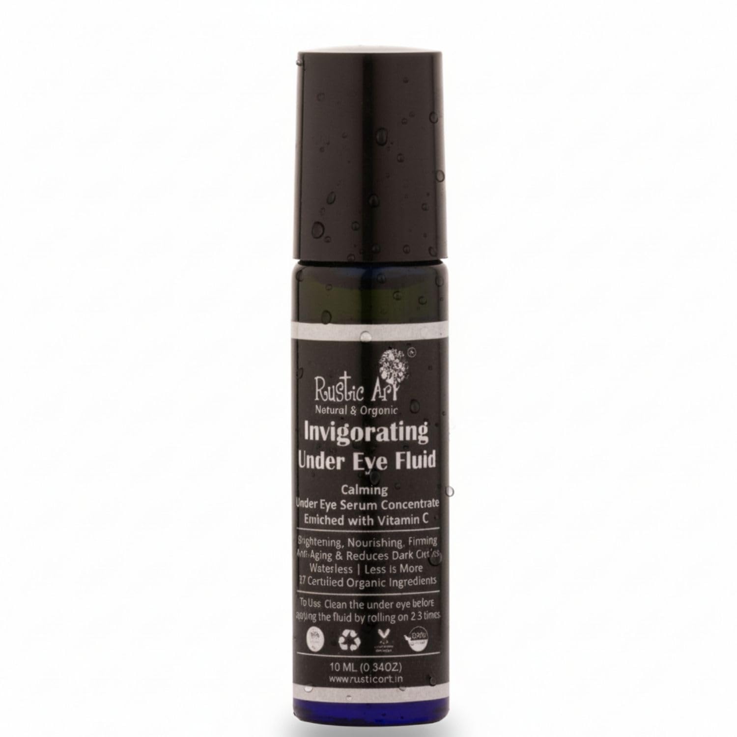 Rustic Art Organic Vitamin C Under Eye Serum | Reduce Dark Cirles, Puffiness, Fine Lines & Wrinkles | Carrot Oil & Almond Oil An