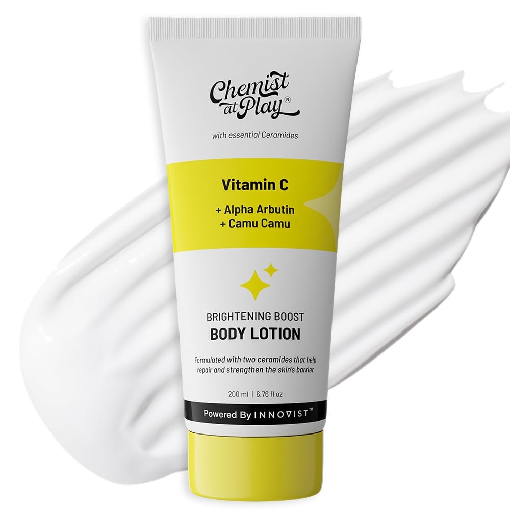 Chemist At Play Brightening Body Lotion With Ceramides | Alpha Arbutin, Camu Camu & Vitamin C | All Skin Types | For Bright, Moi