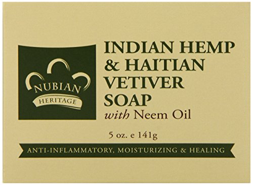 NUBIAN HERITAGE BAR SOAP,INDIAN HEMP, 5 OZ(Single pack)