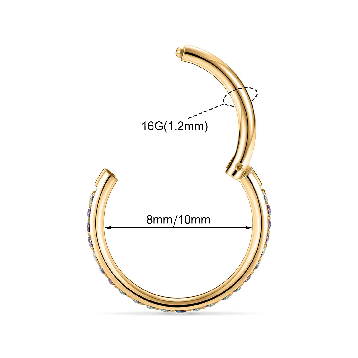FUNLMO Nose Rings Cartilage Earring Septum Jewelry Daith Helix Rook Earrings Septum Helix Tragus Daith Piercing Jewelry Nose Hoo
